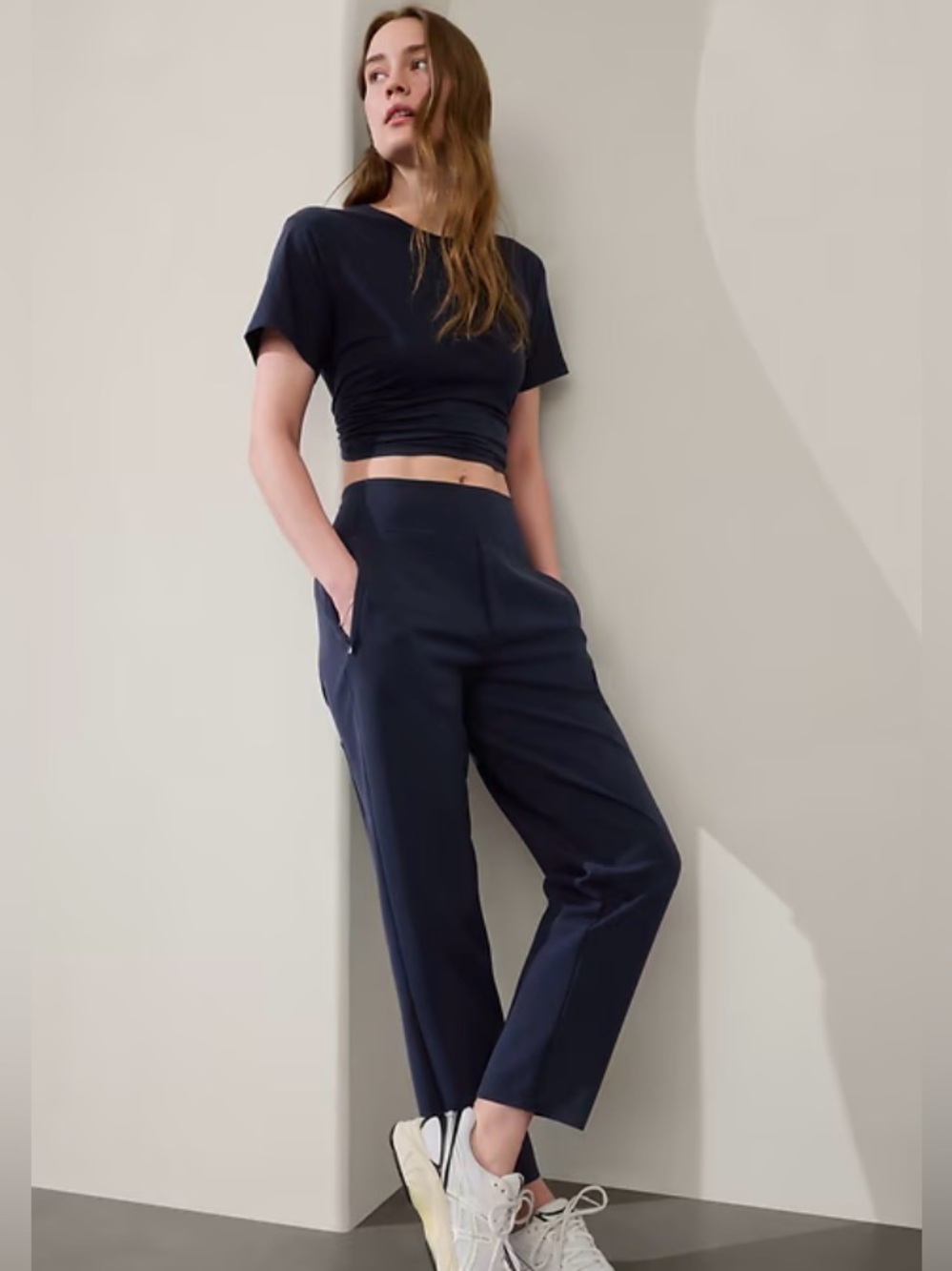 Athleta Brooklyn dress pants Women's Navy High-Waist Tailored Pants